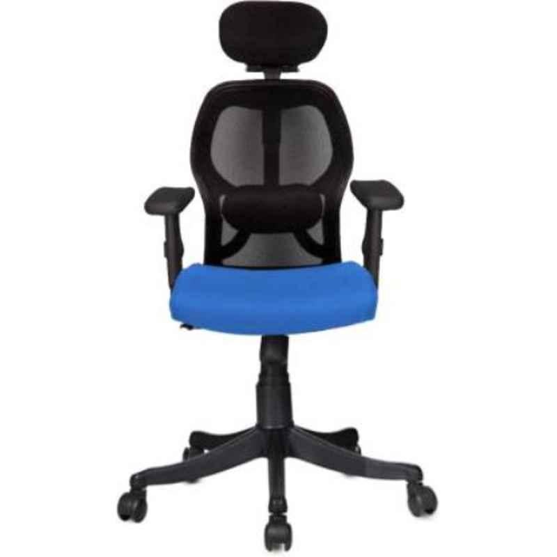 Rajpura Matrix High Back NB Black & Blue Adjustable Arms Revolving Office Executive Chair, RSE004-Black & Blue