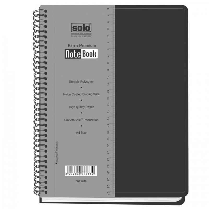 Solo 28x21.5cm 160 Pages Square Ruled Assorted Premium Notebook, NA 404 (Pack of 20)