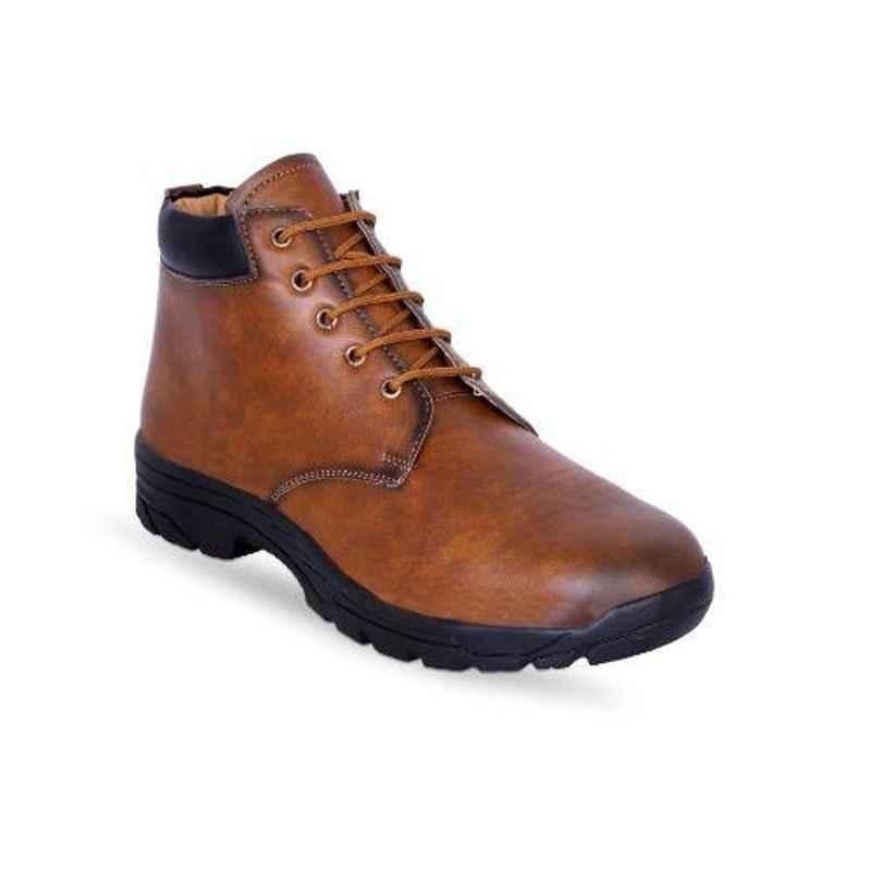 Ryko SS008 Synthetic Leather Steel Toe Beige Safety Shoe, Size: 6
