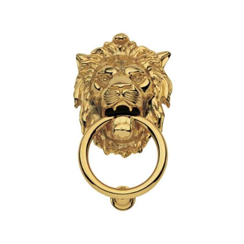 Smart Shophar 7.5 inch Brass Gold Lion Mouth Door Knocker, 50608-DKNM-GL07 (Pack of 4)