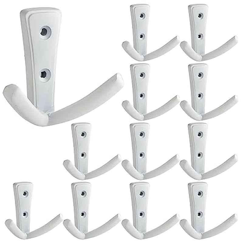 Screwtight Zinc White V Shaped Twin Hook, Z181406WHT-12 (Pack of 12)