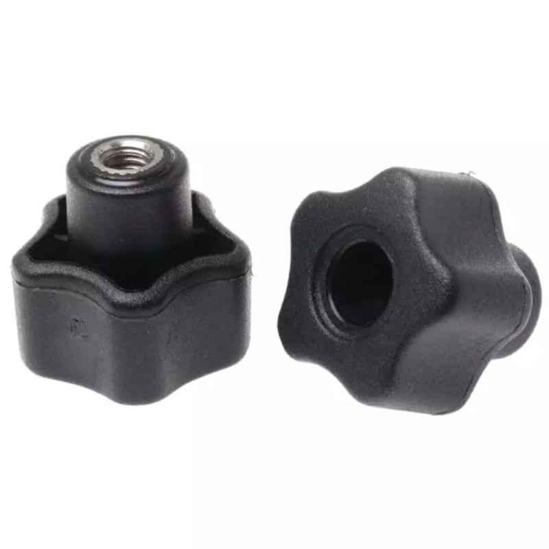 RS Pro M6 Black Multiple Lobes Clamping Knob, 7027673