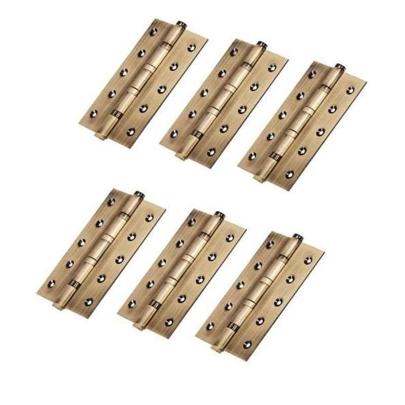 Smart Shophar 3x1.5x3 inch Brass Antique Bearing Hinge, SHA10HG-BEAR-AN3X1.5X3-P6 (Pack of 6)