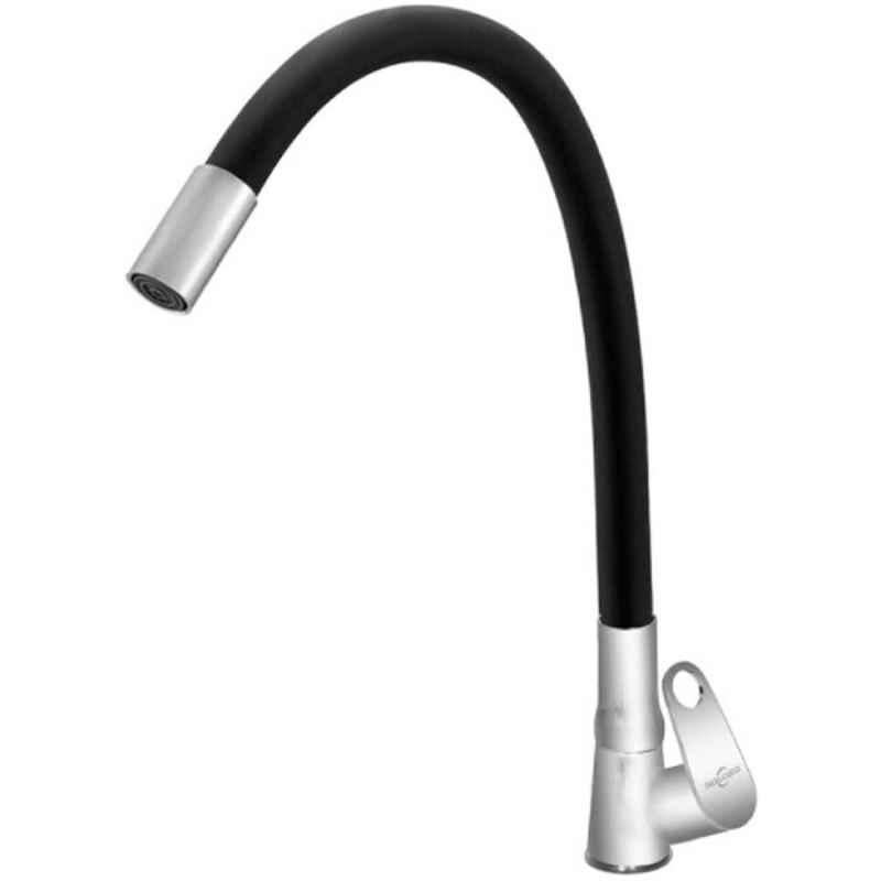 Neelkund Brass Black Chrome Finish Pillar Tap with 360 deg Swivel Spout for Kitchen & Wash Basin