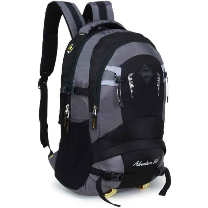 Barcelona 24L Polyester Black Casual Travel Backpack with Laptop Compartment