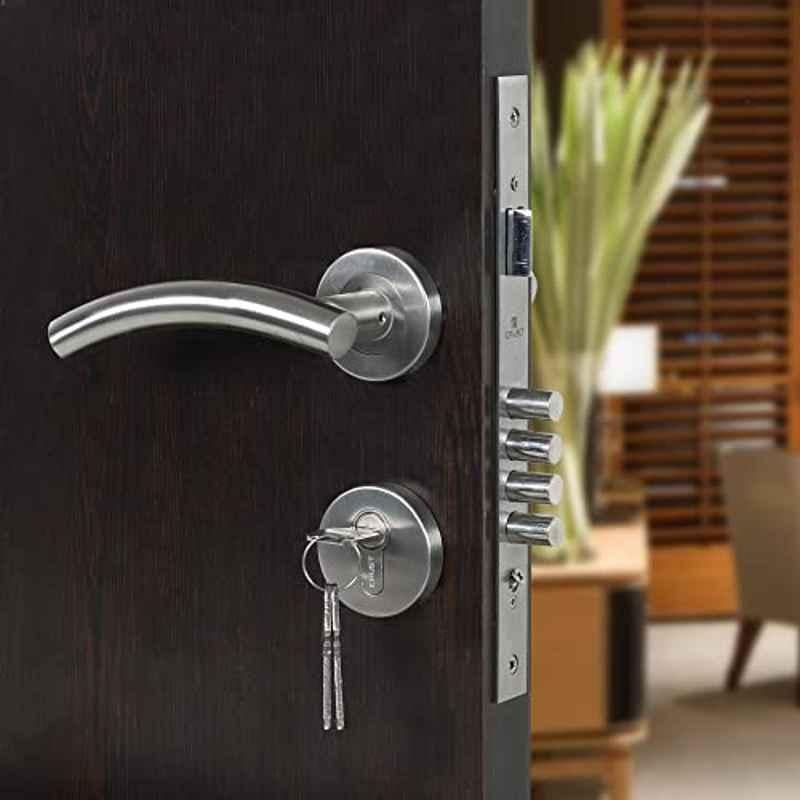 Voltizi Stainless Steel Matt Finish Bedroom Mortise Door Lock Set with 3 Keys, MG1101
