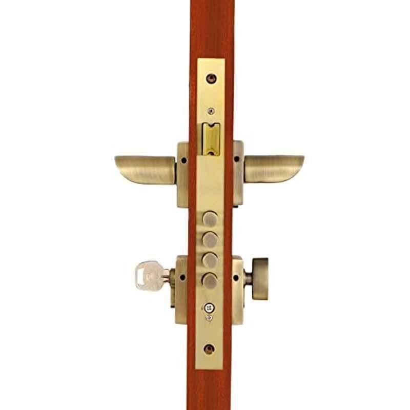 Voltizi 70mm â€ŽZinc â€ŽAntique Finish Rose Mortise Door Lock Set for Main Door, CRZ020