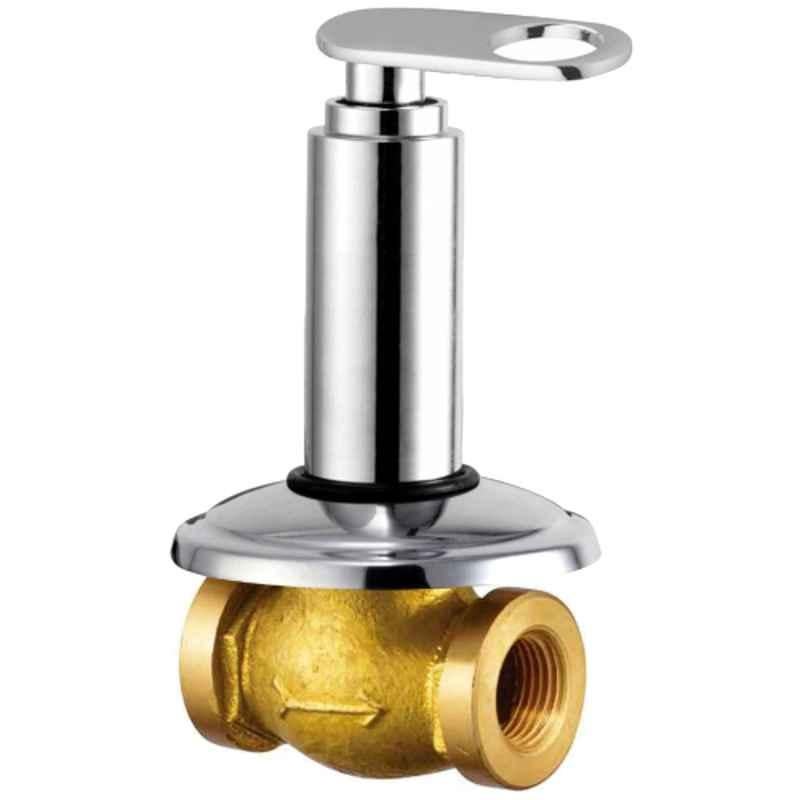 Drizzle Oreo 1/2 inch Brass Chrome Finish Concealed Stop Cock with Heavy Duty & Quarter Turn