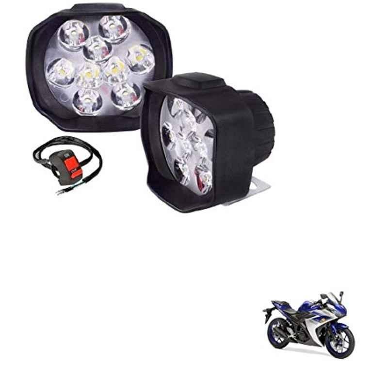 Kozdiko 2 Pcs Sheen 15W 9 LED 6000k Transformer Bumble Bee Style LED Fog Light Set for Yamaha YZF R3, koz_81570