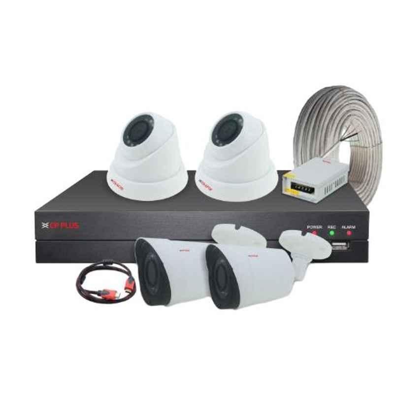 CP Plus 1MP 2 Dome & 2 Bullet HD Camera, 4 Channel DVR Kit without Hard Disk, CP-VCK-TD22G-A