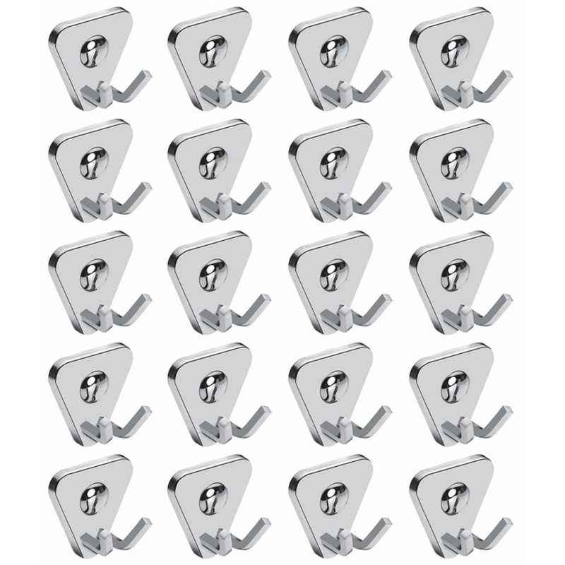 Abyss ABDY-0812 Glossy Finish Stainless Steel Robe/Cloth Hook (Pack of 20)