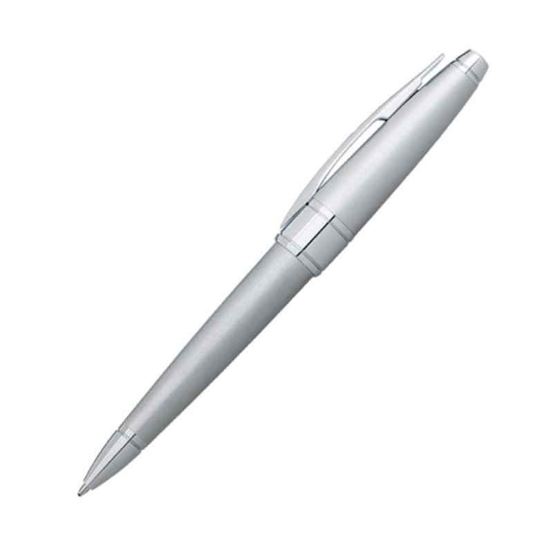 Cross Apogee Black Ink Brushed Chrome Finish Ballpoint Pen with 1 Pc Black xxlarge Cartridge Set, AT0122-18