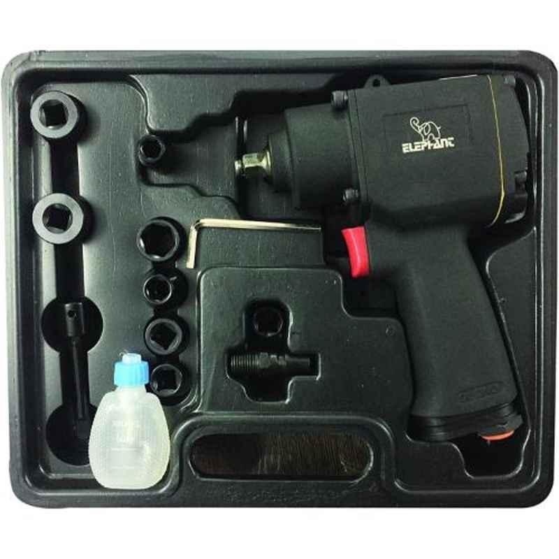Elephant 3/8Inch Air Impact Wrench with 8 Sockets, IW 01