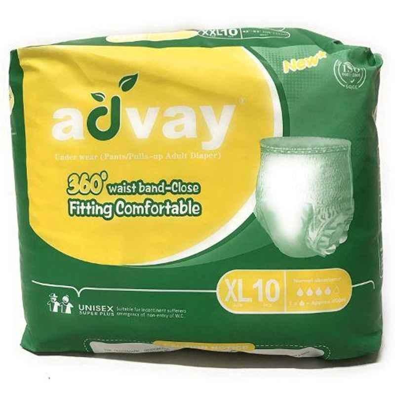 Advay 10 Pcs Extra Large Adult Pant Pullup Diaper Set