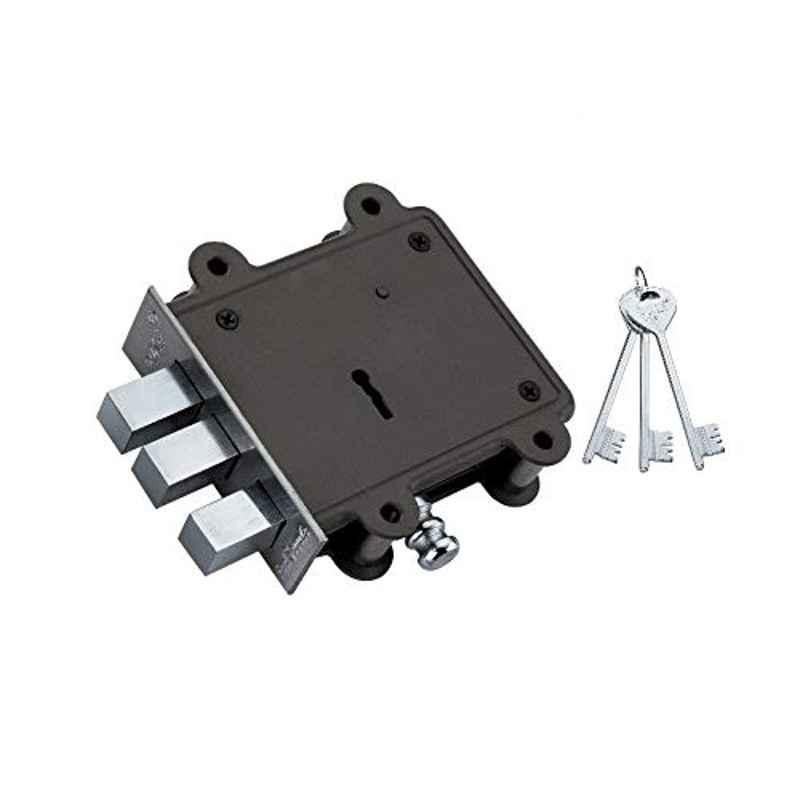 Duke Mild Steel Grey Main Door Lock with 3 Keys, DL2002