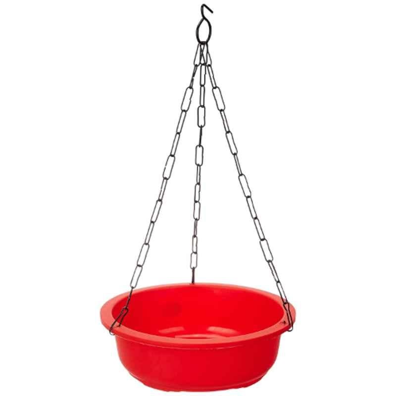 Gardens Need 4 Pcs 26x26x8.5cm 100% Virgin Plastic Bonsai-10 Red Hanging Planter with Iron Chain
