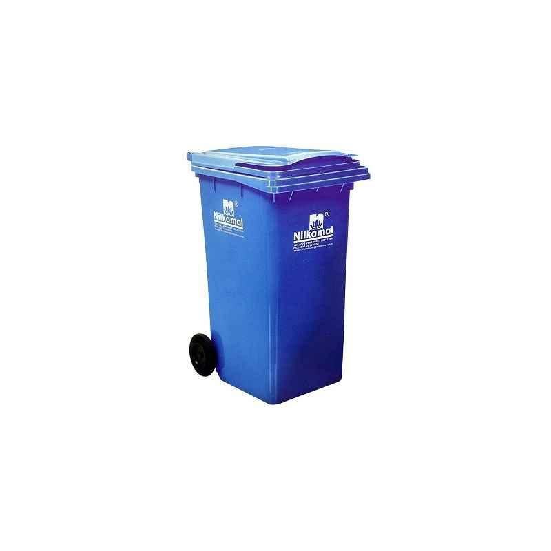 Nilkamal 240 Litre Blue Virgin Plastic Wheel Dustbin, WB240L, Dimension: 107x72x58 cm