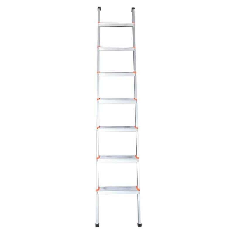 Alnico OSSL07 Orange Aluminium Alloy Straight 7 Steps Ladder, Load Capacity: 150kg