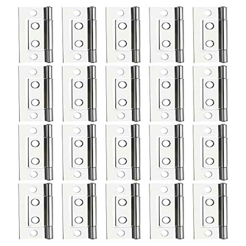 Screwtight 1.5 inch Iron Chrome Finish Cabinet Flush Hinge, â€ŽS170701CP-20 (Pack of 20)