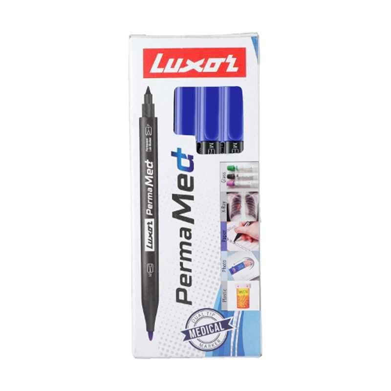 Luxor Perma Med Fine & xxlarge Blue Marker Pen, 2118 (Pack of 500)
