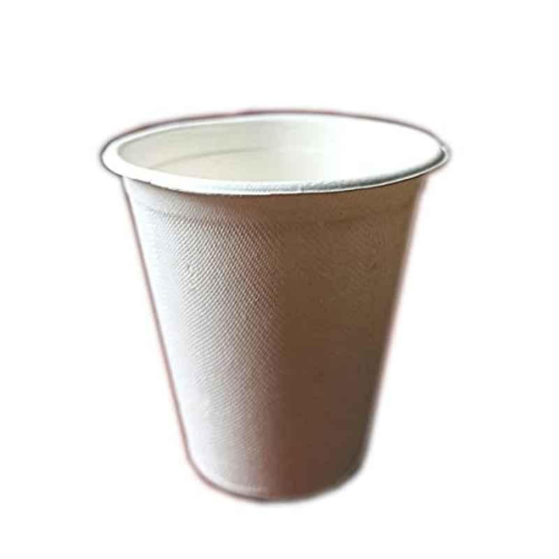 Deera 350ml Bagasse White Disposable Water Cup (Pack of 50)