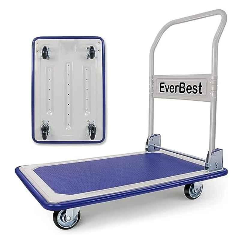 Everbest 150kg Metal Blue Portable Folding Hand Platform Trolley