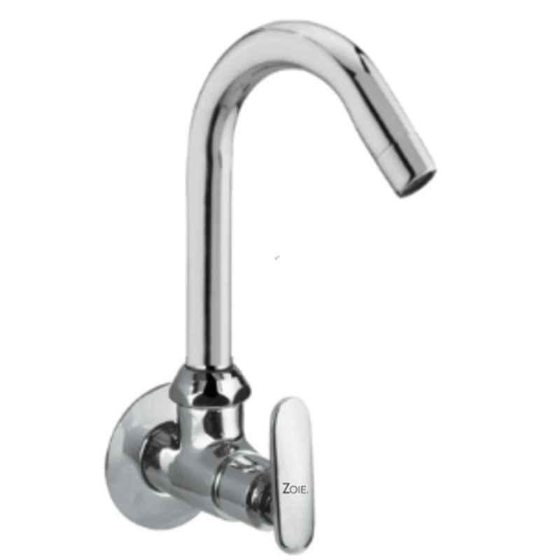 Zoie Tini Brass Silver Chrome Finish Sink Tap with Swivel Spout, Z24012