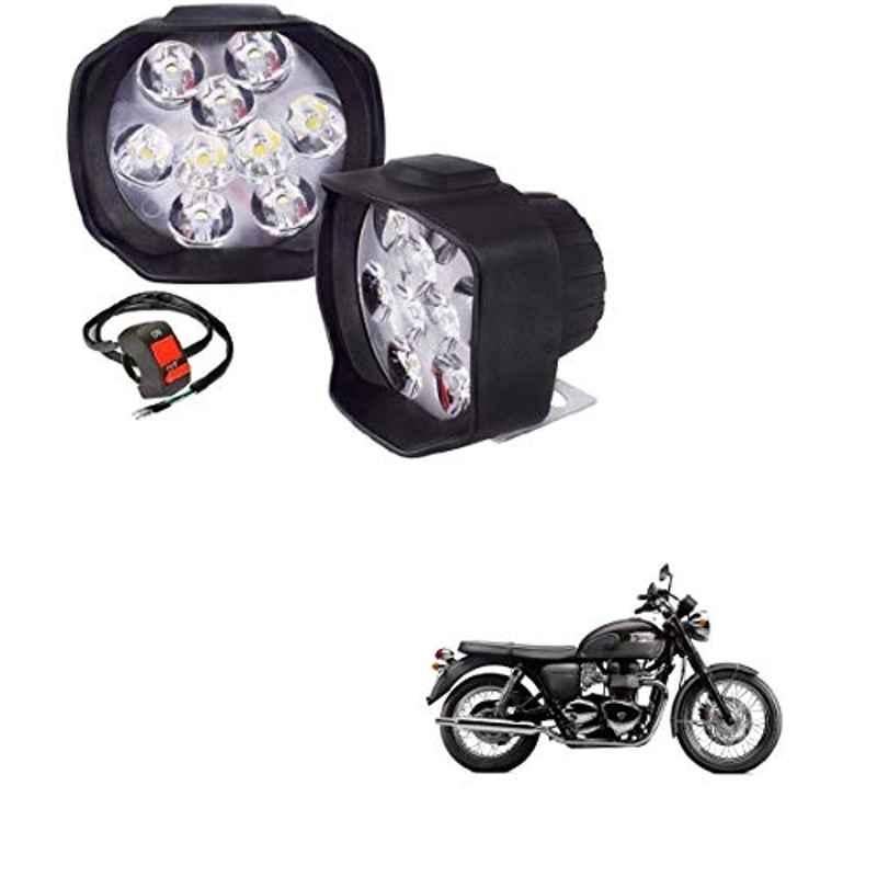 Kozdiko 2 Pcs Sheen 15W 9 LED 6000k Transformer Bumble Bee Style LED Fog Light Set for Triumph Bonneville, koz_81367