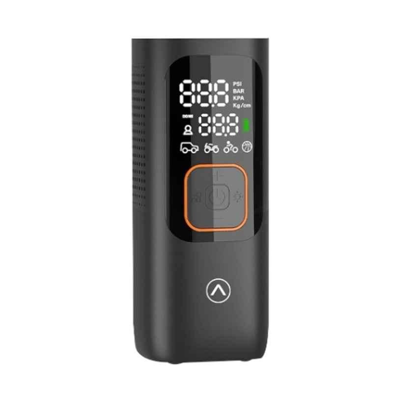 JCBL 6.4psi 6400mAh ABS Plastic & Metallic Black Rechargeable Portable Wireless Air Compressor Pump with Power Bank Function & Emergency LED Light, JCBL_AP_002