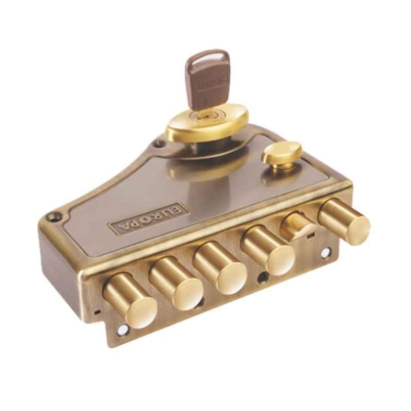 Europa 14 Pin Brass Main Door Lock with 4 Keys, H340 AB