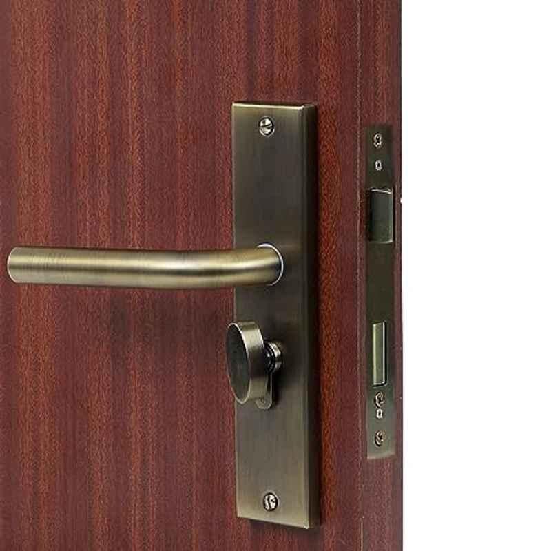 Handle Waala MG1106 8 inch 60mm Stainless Steel Antique Brass Finish Cylindrical Plate One Side Key Mortise Door Lock Set