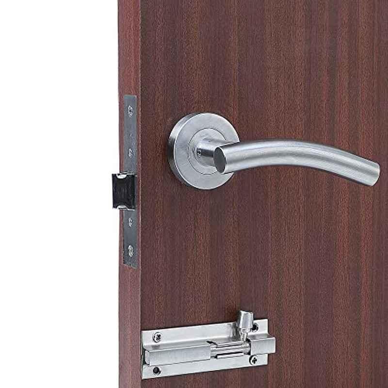 Saze â€ŽStainless Steel 304 â€ŽMatt Finish Heavy Duty Mortise Lock for Door with Bolt Latch & Pull Handle, MG-1102