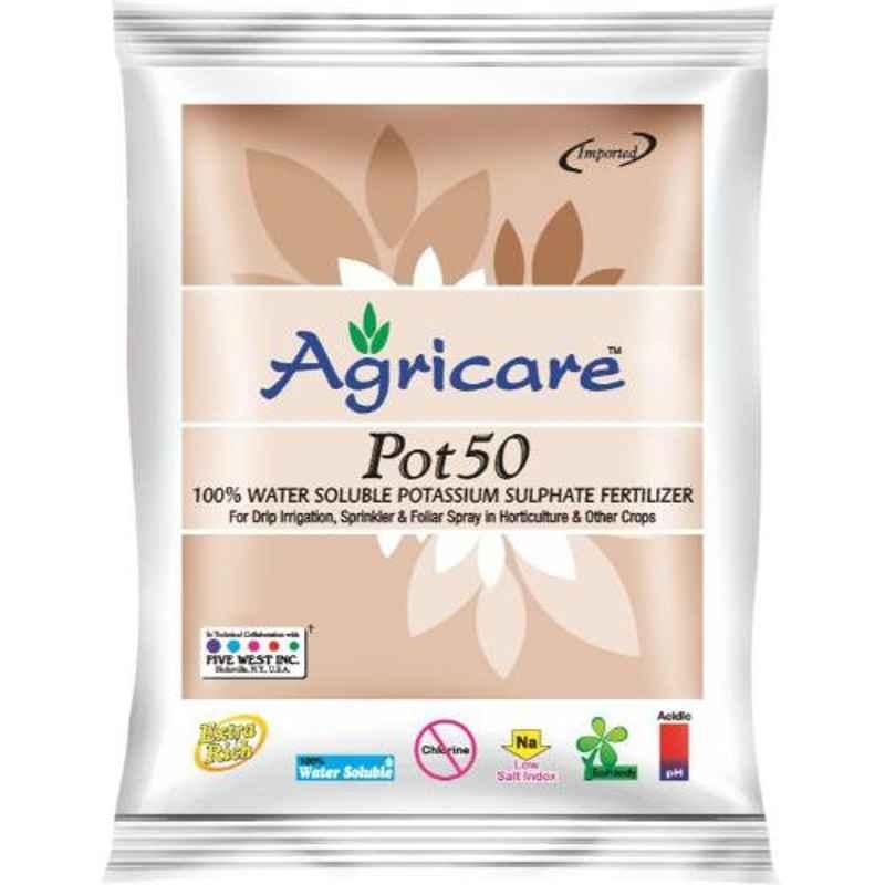 Agricare Pot 50 00:00:50 Ratio 1kg White Crystalline Green House Grade Soluble Potash SOP (K2O 50%+S 17.5%) Fertilizer