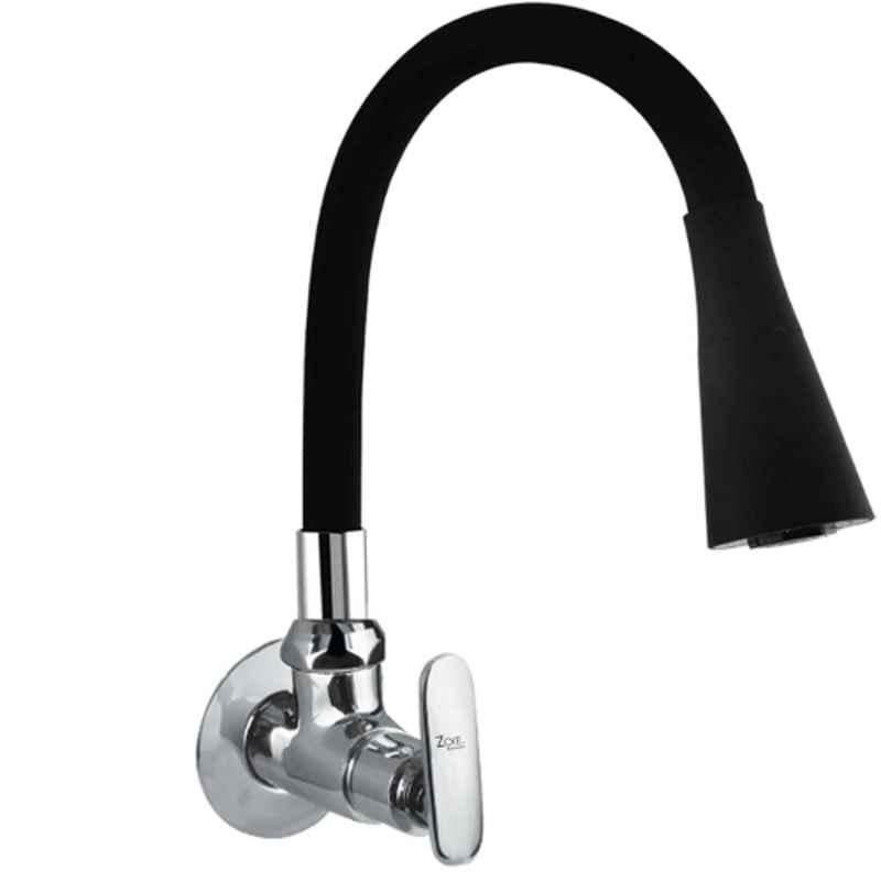 Zoie Tini Brass Black Chrome Finish Sink Tap with Swivel Spout, Z24040
