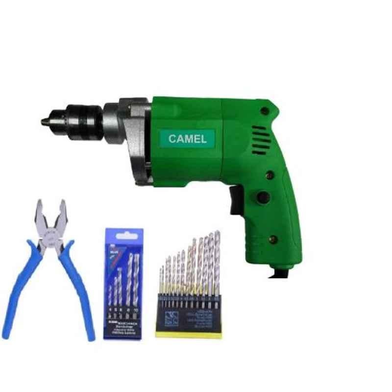 Camel 10mm 300W Drill Machine with 18Pcs Drill Bit & Piler, CD10