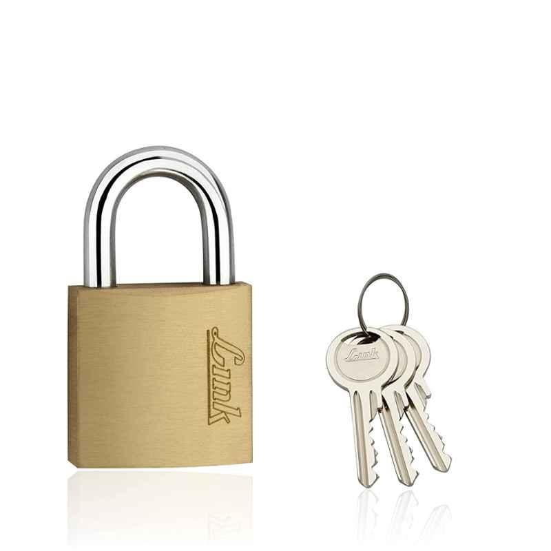Link 30mm Brass Lacquered Finish Padlock with 3 Keys, PT-30