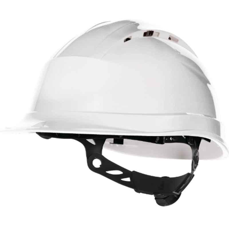 Delta Plus QUARTZ UP IV White Rotor Adjustment Ventilated Safety Helmet