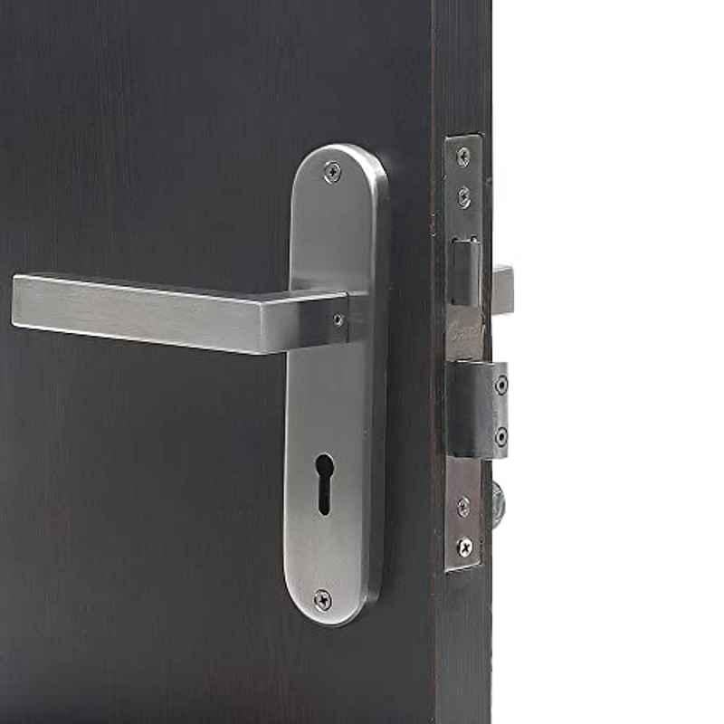 Homexpert LB-201 8 inch Stainless Steel Silver Round KY Plate Mortise Door Lock Set