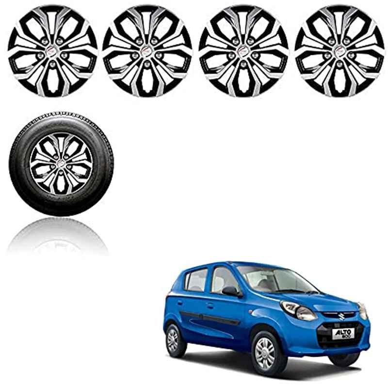 Auto Pearl 4 Pcs 12 inch ABS Silver & Black Car Wheel Cover Set for Maruti Suzuki Alto 800 2012