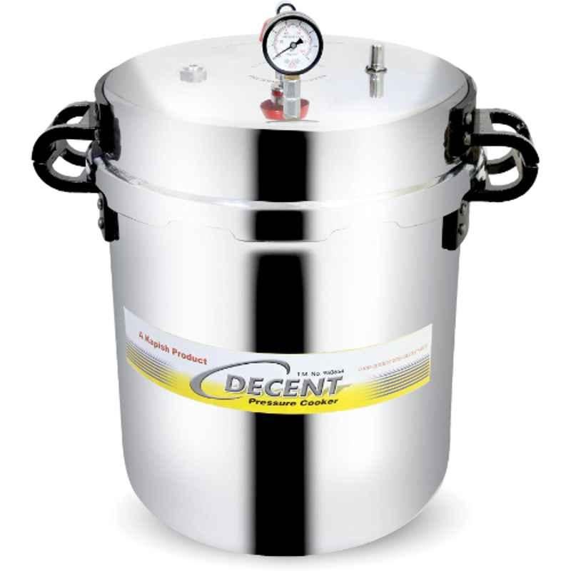 Decent Jumbo 40L Aluminium Silver Outer Lid Pressure Cooker, DECP00040L