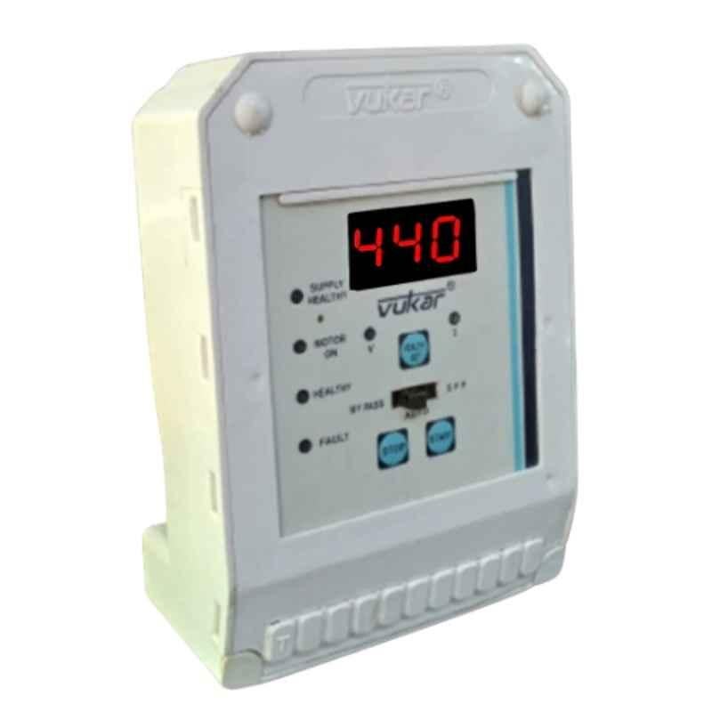 Vukar DEV-N 3-100HP Three Phase Digital Auto Switch with Single Phase Preventer, Phase Sequence Detector, Dry Run, Overload, Voltage Protection & Cyclic Timer for 3 Phase Motor Starter Panel, DEV-N1 (Pack of 2)