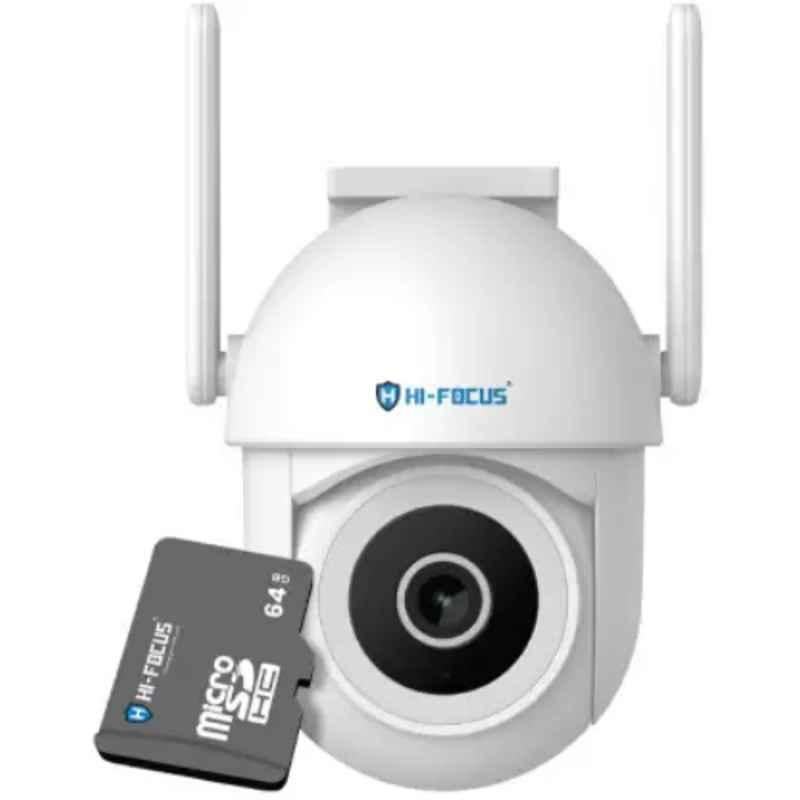 HI Focus 4MP WiFi White Outdoor Rotating Camera with 64GB SD Card, HC-IPC-SDG41T