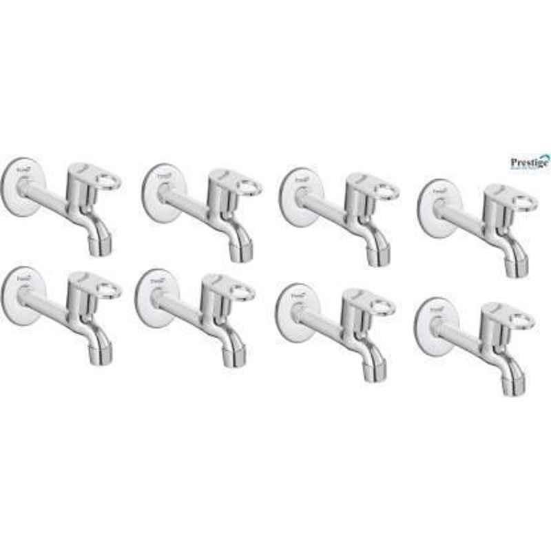 Prestige MAX Brass Chrome Finish Long Body Bib Tap (Pack of 8)