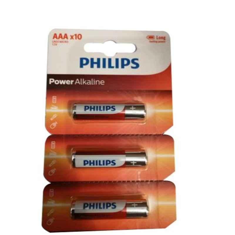 Philips LR03P10TS/97 1.5V Power Alkaline AAA Battery, (Pack of 100)
