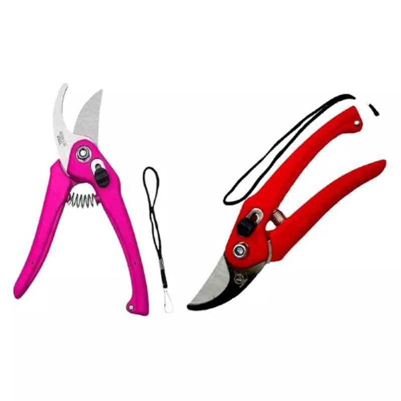 Sky Blue 0.98 inch Iron Bypass Pruner, SBPRUNERMDX0193 (Pack of 2)