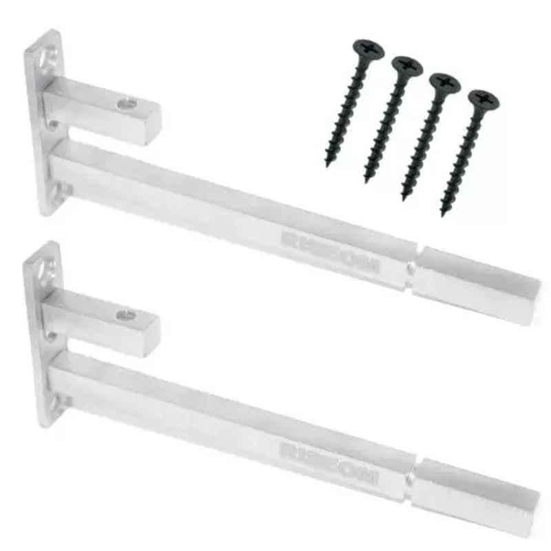 RiseOm 12 inch Stainless Steel F Type Shelf Support Bracket, 0W-GWSN-SVGR (Pack of 4)