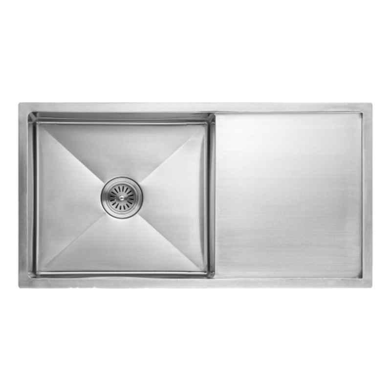 Neelkanth Handmade 915x485mm Stainless Steel Single Bowl Matt Kitchen Sink, NKR-HM10-SBSD01