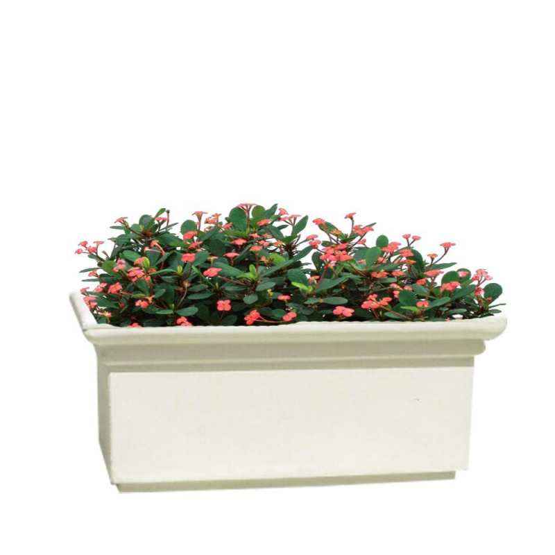 Fox B 11 Inch Rectangular White German Polymer Planter, BT 261213-W