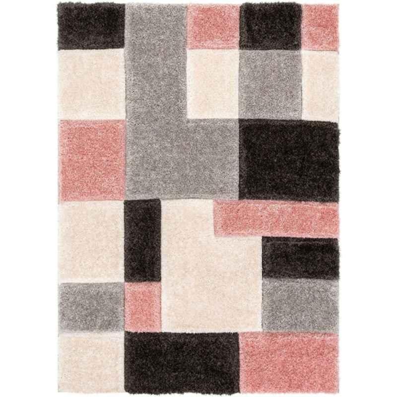 Carpetify 3x5ft Multicolor Modern Geometric 3D Textured Thick & Soft Shaggy Fur Rug Carpet, 0928Z2WZ9D4