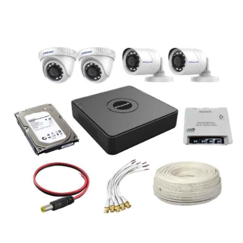 Prama 2MP 2 Dome 2 Bullet Camera 4 Channel DVR & 1 TB Hard Disk Camera Kit